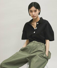 ADAM ET ROPE' FEMME コクーンスリーブポロシャツ アダムエロペ トップス ポロシャツ ネイビー ブラック レッド【送料無料】