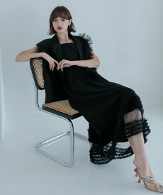 【SALE／20%OFF】Leja LEJA-チュールフリルセットアップドレス 結婚式 レディース オケージョン レジャ ワンピース・ドレス ドレス ピンク ブラック ブルー【送料無料】