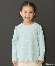 Lycee mine 【Miffy】総柄裾スカラップAラインTシャツ ナルミヤオンライン トップス カットソー・Tシャツ グリーン グレー パープル ホワイト