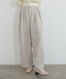 【SALE／15%OFF】LIAN サマーツイードタックパンツ リアン パンツ スラックス・ドレスパンツ ブラウン グレー ホワイト ブラック【送料無料】