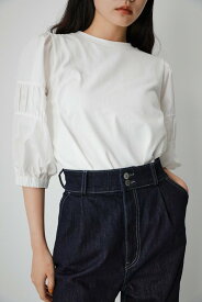 【SALE／60%OFF】AZUL BY MOUSSY SLEEVE SWITCHING DESIGN TOPS アズールバイマウジー トップス カットソー・Tシャツ ホワイト ブラック オレンジ ブルー