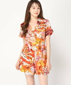 【SALE／50%OFF】GUESS (W)Eco Cindy Linen Romper ゲス オールインワン・オーバーオール オーバーオール・サロペット オレンジ グリーン【送料無料】