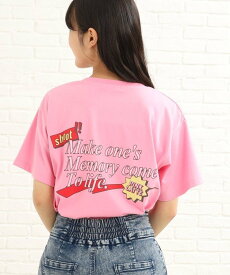 【SALE／50%OFF】PINK-latte レトロロゴTシャツ ピンク ラテ トップス カットソー・Tシャツ ホワイト グレー ピンク