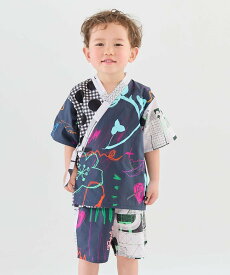 moimoln 【MOEMUSISAN X moimoln】BOYS甚平 モイモルン 着物・浴衣・和装小物 浴衣 イエロー グレー オレンジ【送料無料】