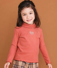 SLAP SLIP レースハイネックハート刺しゅうトップス(80~130cm) ベベ オンライン ストア トップス カットソー・Tシャツ ブラック オレンジ ベージュ ホワイト