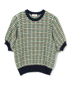 BEAMS HEART WOMEN �J���t�� �`�F�b�N �j�b�g �r�[���X �n�[�g �g�b�v�X �j�b�g �u���E�� �C�G���[ �l�C�r�[�y���������z