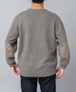 『XLサイズあり』ハミルトンラムズウールエルボーパッチニット