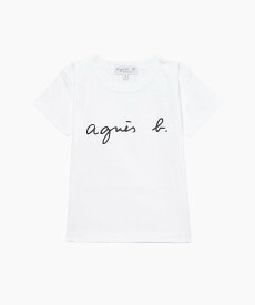 agnes b. ENFANT S137 E TS キッズ ロゴTシャツ アニエスベー トップス カットソー・Tシャツ ホワイト【送料無料】