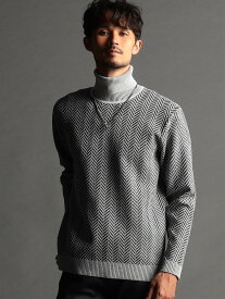 【SALE／30%OFF】NICOLE CLUB FOR MEN ヘリンボーン タートルネックニット ニコル トップス ニット グレー レッド ホワイト ブラック【送料無料】