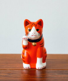 BEAMS JAPAN 中外陶園 / 別注 まねき猫 右手 3号 ビームス ジャパン ファッション雑貨 その他のファッション雑貨 オレンジ ゴールド【送料無料】