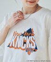 【SALE／45%OFF】coen NBA別注 フレアスリーブロゴプリントTシャツ コーエン トップス カットソー・Tシャツ ホワイト グレー