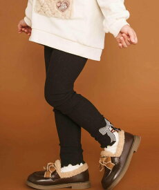 【SALE／50%OFF】SLAP SLIP 裾リボンパッチ刺しゅうレギンス(80~130cm) ベベ オンライン ストア 靴下・レッグウェア レギンス・スパッツ ブラック オレンジ ホワイト