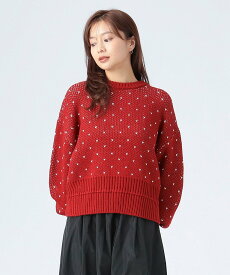【SALE／30%OFF】BEAMS HEART WOMEN ハート ジャカード ニット プルオーバー ビームス ハート トップス ニット グリーン レッド ブラック【送料無料】