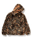 A BATHING APE WILD LEOPARD PATTERN FAUX FUR SHARK FULL ZIP JACKET ア ベイシング エイプ ジャケット・アウター ブルゾン・ジャンパー ベージュ グレー【送料無料】