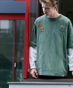 rehacer rehacer/(M)Chill Hop Relax Fit T-shirt ���A�Z�� �g�b�v�X �J�b�g�\�[�ET�V���c �O���[���y���������z