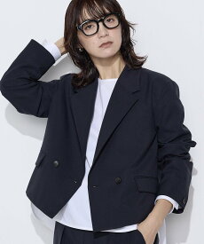 【SALE／19%OFF】COMME CA Wardrobe 【セットアップ対応】パウダープレーンストレッチ ショートダブルジャケット コムサ スーツ・フォーマル スーツジャケット ブラウン ネイビー【送料無料】