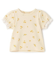petit main 【プティプラ/ベビーサイズ】袖フリル半袖Tシャツ ナルミヤオンライン マタニティウェア・ベビー用品 ベビートップス ピンク ホワイト