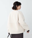 リバーシブルノーカラーボアコート