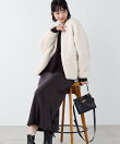 リバーシブルノーカラーボアコート