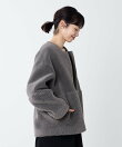 リバーシブルノーカラーボアコート