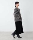 リバーシブルノーカラーボアコート