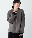 リバーシブルノーカラーボアコート