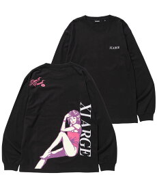 【SALE／50%OFF】XLARGE L/S TEE NIGHT MANAGER ロンT 長袖 XLARGE エクストララージ トップス カットソー・Tシャツ ブラック ホワイト イエロー