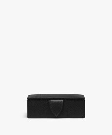 SMYTHSON Panama Mini Cufflink Box スマイソン ファッション雑貨 その他のファッション雑貨 ブラック【送料無料】