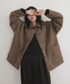 LIAN ヘリンボーンパイピングカバーオールジャケット リアン ジャケット・アウター カバーオール・ワークジャケット ブラウン ブラック【送料無料】