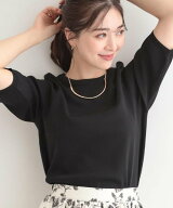 SHOO・LA・RUE 【毎日洗える/S-LL】上半身がすっきり見える 多機能5分袖ニット シューラルー トップス ニ…