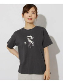 grove クルーネックBETTY Tee グローブ カットソー Tシャツ ホワイト グレー ブラウン