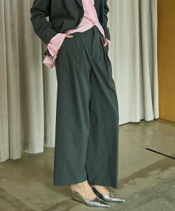 MAISON SPECIAL Two Tuck Curve Wide Tapered Pants ���]���X�y�V���� �p���c �X���b�N�X�E�h���X�p���c �O���[ �u���E�� �u���b�N�y���������z