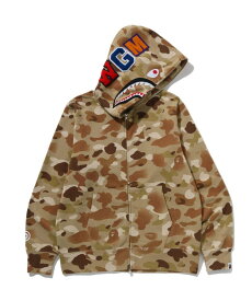 A BATHING APE (M)GRADATION CAMO SHARK FULL ZIP HOODIE M ア ベイシング エイプ トップス パーカー・フーディー カーキグリーン ベージュ【送料無料】