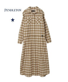 【SALE／40%OFF】CONVERSE TOKYO WOMEN 【PENDLETON】FLANNEL CHECKED MULTI DRESS コンバーストウキョウ ワンピース・ドレス シャツワンピース ブルー ベージュ ピンク【送料無料】