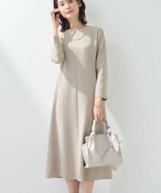 【SALE／40%OFF】INDIVI 【上品光沢/SETUP可能】スタイルUPワンピース インディヴィ ワンピース・ドレス その他のワンピース・ドレス ベージュ ネイビー【送料無料】