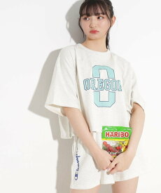 【SALE／50%OFF】PINK-latte 【Champion/チャンピオン】コラボ 短丈Tシャツ ピンク ラテ トップス カットソー・Tシャツ グレー