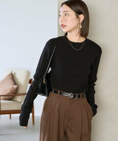 FREAK'S STORE 吸湿発熱 リブ クルーネック ニット プルオーバー【限定展開】 25AW フリークスストア トップス ニット ピンク ブラウン グレー ベージュ ブラック ブルー グリーン【送料無料】