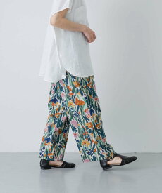 かぐれ コットンリネンプリントイージーパンツ カグレ パンツ その他のパンツ グレー グリーン ブルー【送料無料】