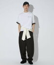 袖配色ロゴ刺繍Tシャツ
