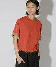 袖配色ロゴ刺繍Tシャツ