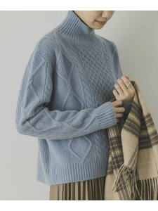 【SALE/50%OFF】URBAN RESEARCH ケーブル編みクロップドタートルニット アーバンリサーチ ニット ニットその他 ブルー ホワイト ブラウン レッド【送料無料】