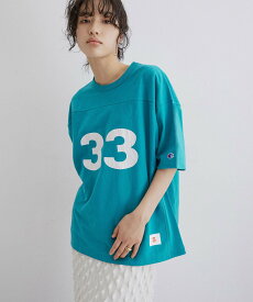 【SALE／20%OFF】ADAM ET ROPE' FEMME 【Champion for ADAM ET ROPE'】EX Reverse Weave Football T アダムエロペ トップス カットソー・Tシャツ ホワイト ベージュ ネイビー ブルー【送料無料】