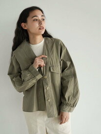 LASUD No collar military jacket ラシュッド ジャケット・アウター ミリタリージャケット ベージュ カーキ【送料無料】