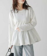 【SALE／53%OFF】La-gemme パールモチーフペプラムトップス ラジュール トップス スウェット・トレーナー…