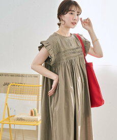 【SALE／20%OFF】FREAK'S STORE 限定展開 インド ピンタック フリル ノースリーブ ワンピース フリークスストア ワンピース・ドレス ワンピース ネイビー ブラウン ブラック ホワイト【送料無料】