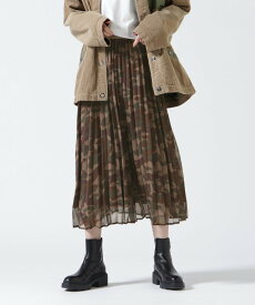 【SALE／30%OFF】AVIREX PLEATED CAMOPRINT CHIFFON SKIRT/ プリーツカモプリントシフォンスカート アヴィレックス スカート その他のスカート グリーン グレー パープル【送料無料】