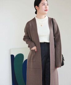 【SALE／30%OFF】BEAMS HEART WOMEN BEAMS HEART / ダブルフェイスニット ロングカーディガン ビームス ハート トップス カーディガン ベージュ ブラウン ネイビー【送料無料】