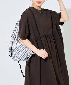 FREAK'S STORE 限定展開 ウエストギャザー 切り替え 半袖 ワンピース フリークスストア ワンピース・ドレス ワンピース グリーン ネイビー ブラウン ベージュ ブラック【送料無料】