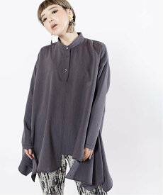 【SALE／40%OFF】OSMOSIS アシンメトリーフレアーブラウス オズモーシス トップス シャツ・ブラウス ブラック グレー ホワイト【送料無料】