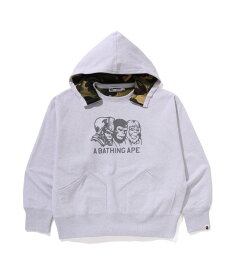 A BATHING APE (M)A BATHING APE DOUBLE FACE PULLOVER HO ア ベイシング エイプ トップス パーカー・フーディー グレー ネイビー【送料無料】
